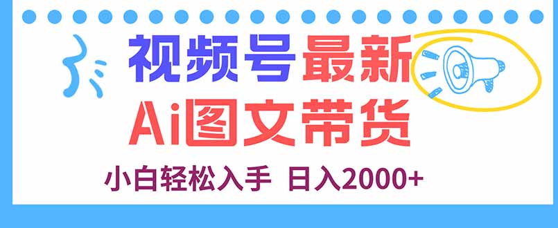 视频号最新AI图文带货，每天几分钟，小白轻松入手，日入2000+-宝创网