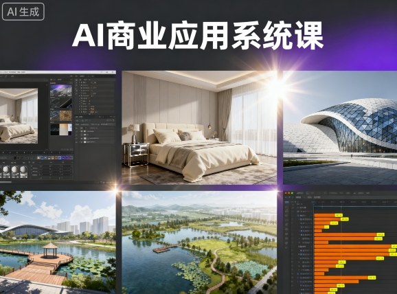AI商业应用系统课，室内-软装-建筑-景观，智能设计+效果图+动画画实战-宝创网