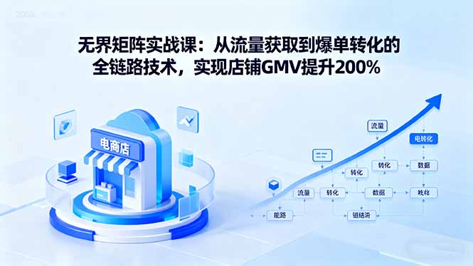 无界矩阵实战课：从流量获取到爆单转化的全链路技术，实现店铺GMV提升200%-宝创网
