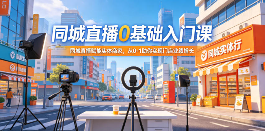 同城直播0基础入门课，同城直播赋能实体商家，从0-1助你实现门店业绩增长-宝创网