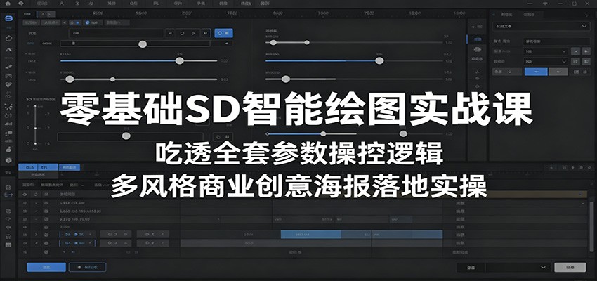 零基础SD智能绘图实战课：吃透全套参数操控逻辑，多风格商业创意海报落地实操-宝创网