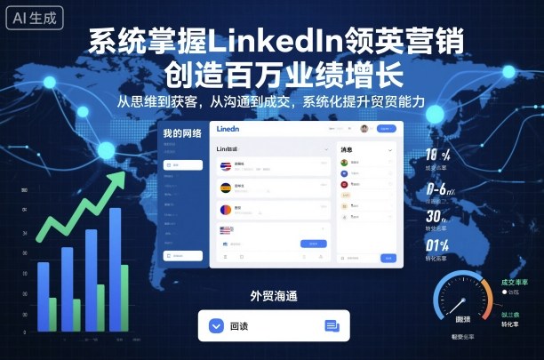 系统掌握LinkedIn领英营销，创造百万业绩增长，从思维到获客，从沟通到成交，系统化提升外贸能力-宝创网