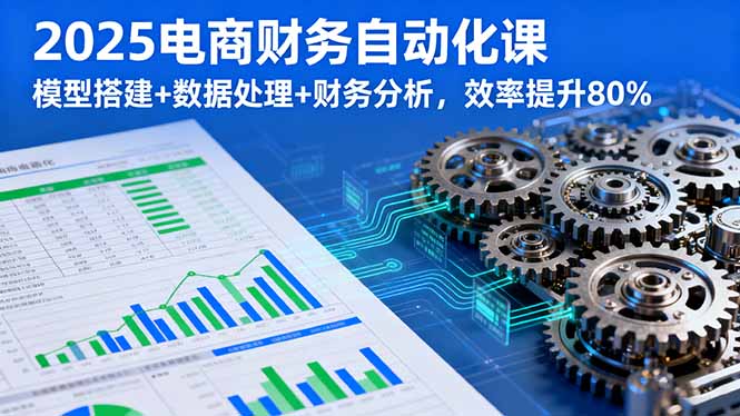 2025电商财务自动化课，模型搭建+数据处理+财务分析，效率提升80%-宝创网
