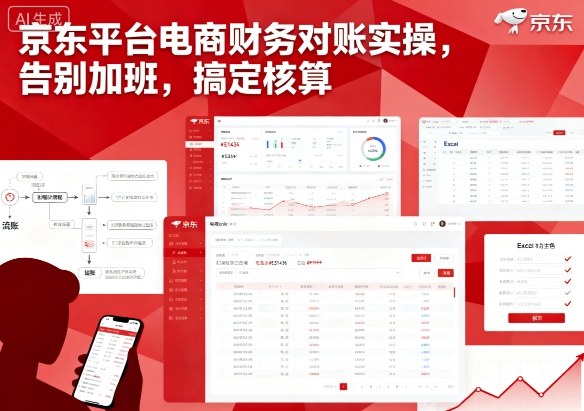京东平台电商财务对账实操，告别加班，搞定核算-宝创网