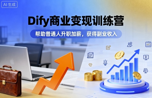 Dify商业变现训练营，帮助普通人升职加薪，获得副业收入-宝创网