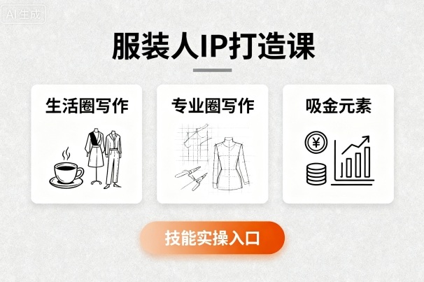服装人IP打造课，文案创富+生活圈写作+专业圈写作+服装人专属+吸金元素+技能实操-宝创网