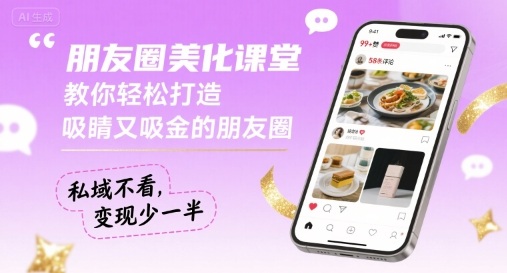 朋友圈美化课堂，教你轻松打造，吸睛又吸金的朋友圈，私域不看，变现少一半-宝创网