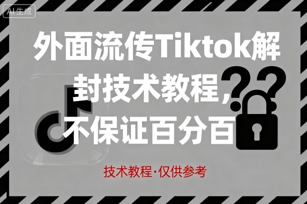 外面流传Tiktok解封技术教程，不保证百分百，具体自测-宝创网