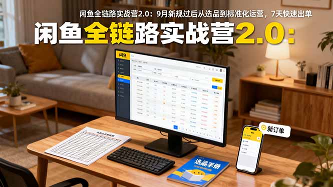 闲鱼全链路实战营2.0：9月新规过后从选品到标准化运营，7天快速出单-宝创网