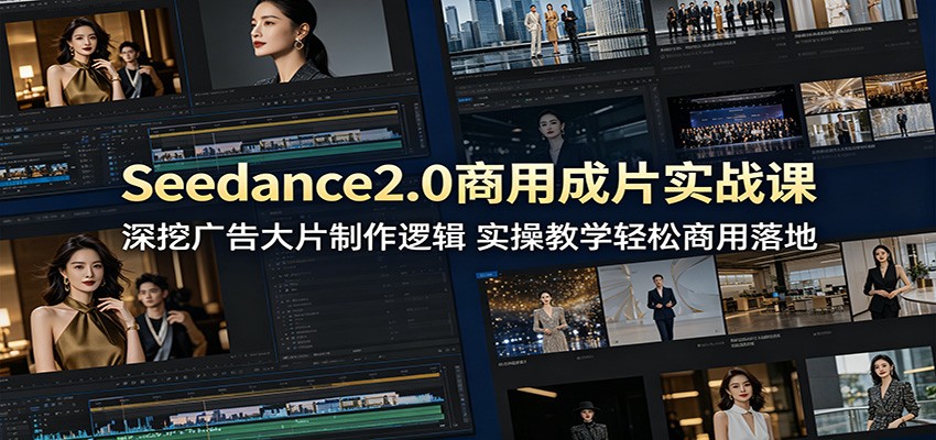 Seedance2.0商用成片实战课：深挖广告大片制作逻辑，实操教学轻松商用落地-宝创网
