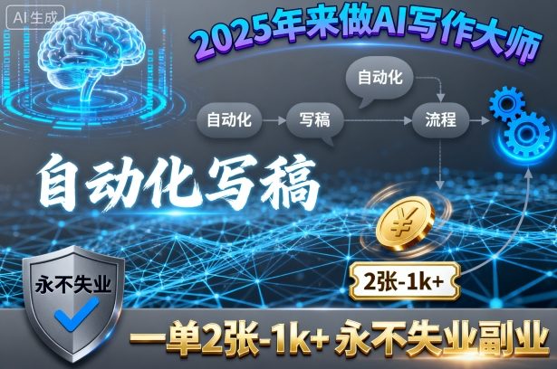 2025年来做AI写作大师，自动化写稿，一单2张-1k+，永不失业副业-宝创网