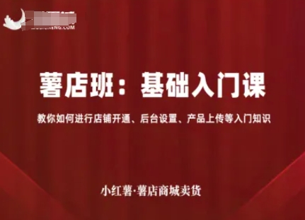 小红薯薯店商城卖货，基础入门课，教你如何进行店铺开通、后台设置、产品上传等入门知识-宝创网