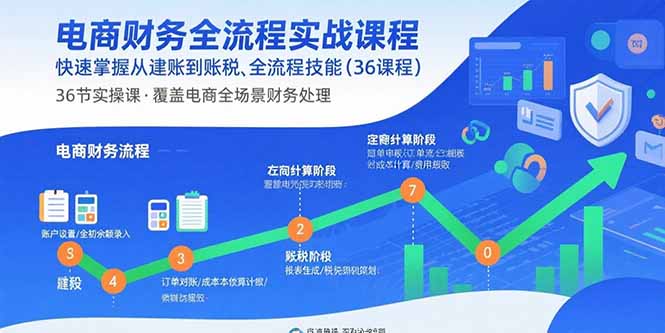 电商财务全流程实战课程：快速掌握从建账到报税的全流程技能(36节课-宝创网