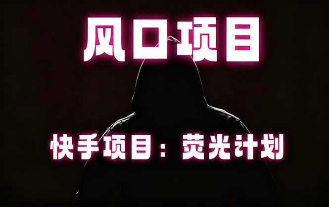 快手风口项目，荧光计划托管，长期稳定，适合批量做-宝创网