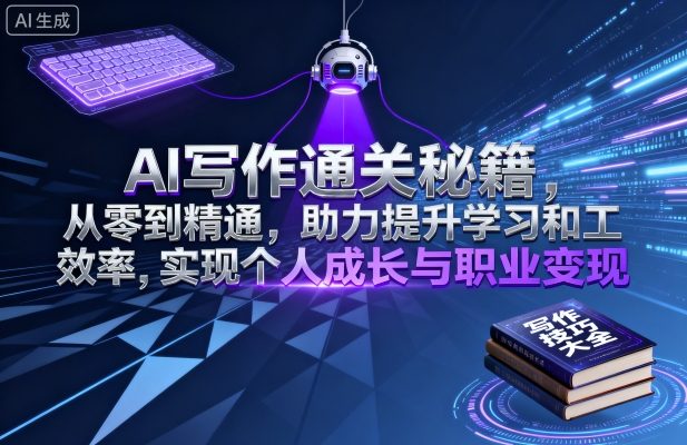 AI写作通关秘籍，从零到精通，助力提升学习和工作效率，实现个人成长与职业变现-宝创网