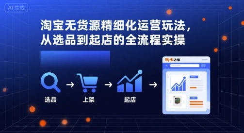 淘宝无货源精细化运营玩法，从选品到起店的全流程实操-宝创网