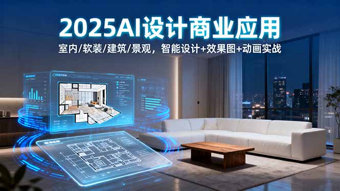 2025AI设计商业应用：室内/软装/建筑/景观，智能设计+效果图+动画实战-宝创网