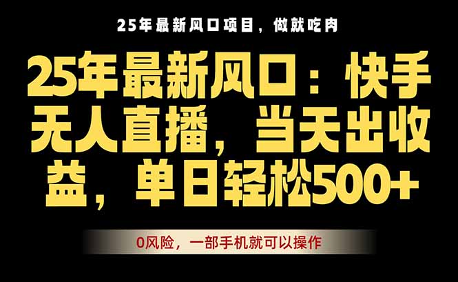 25年最新无人直播玩法，当天秒出单，一部手机就可操作-宝创网