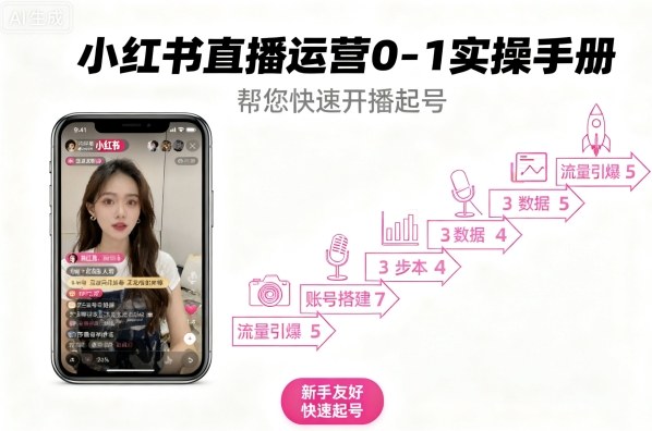 小红书直播运营0-1实操手册，帮您快速开播起号-宝创网
