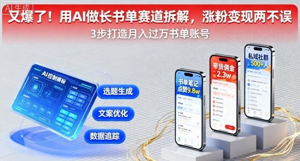 又爆了！用AI做长书单赛道拆解，涨粉变现两不误-宝创网