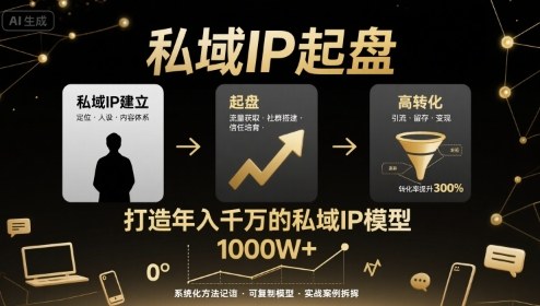 私域IP起盘，私域ip建立、起盘、高转化，打造年入千万的私域ip模型-宝创网