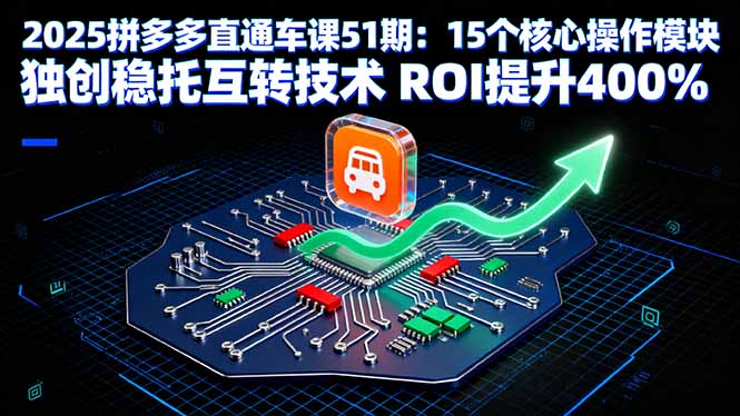 2025拼多多直通车课51期：15个核心操作模块 独创稳托互转技术 ROI提升400%-宝创网