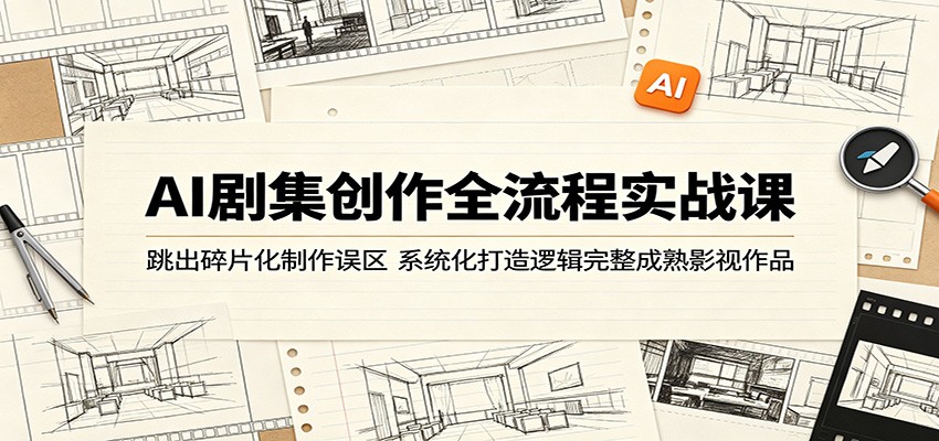 AI剧集创作全流程实战课：跳出碎片化制作误区，系统化打造逻辑完整成熟影视作品-宝创网