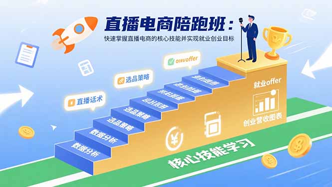 直播电商陪跑班：快速掌握直播电商的核心技能并实现就业/创业目标-宝创网