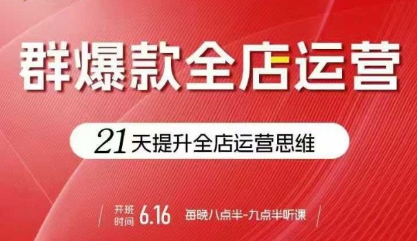 贾真电商群爆款全店运营，21天提升全店运营思维，起店、全店运营爆款不断-宝创网