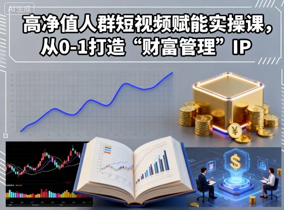 高净值人群短视频赋能实操课，从0-1打造“财富管理”IP-宝创网